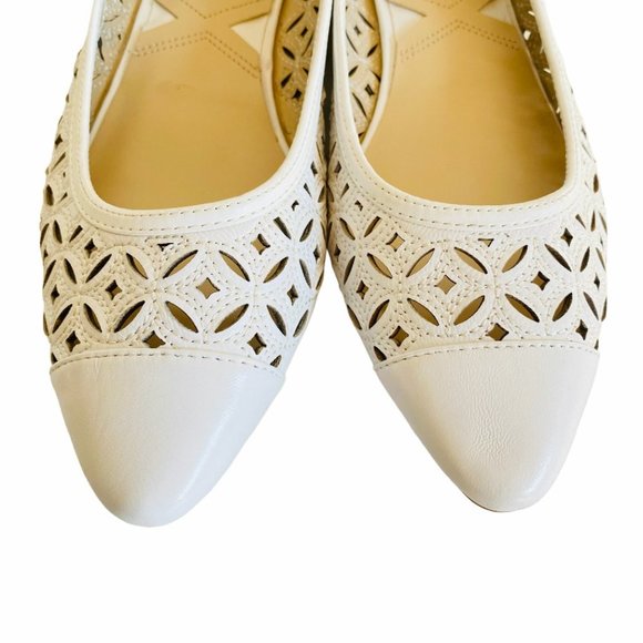 Adrienne Vittadini Leather Cut Out Ballet Flats Sz 10​ - Picture 9 of 12